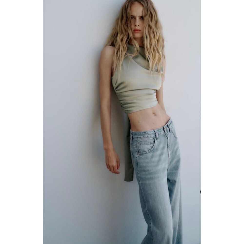 Zara Open Back Satin Effect Top XS - Picture 4 of 8